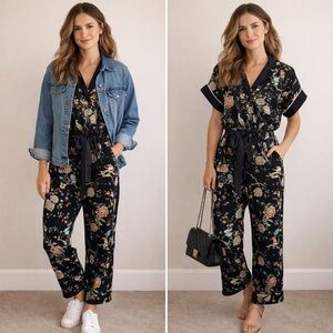 H&M Floral and Bird Jumpsuit